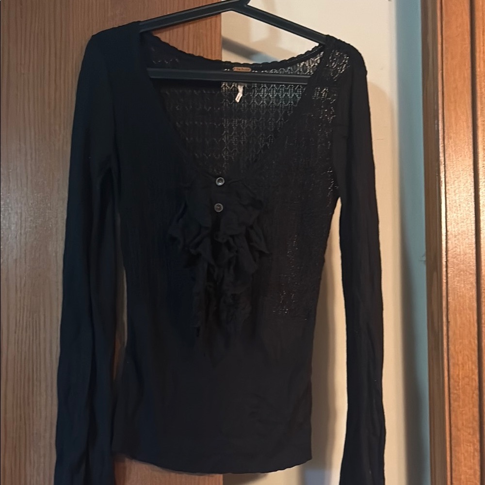Elegant Black Lace Women's Top
